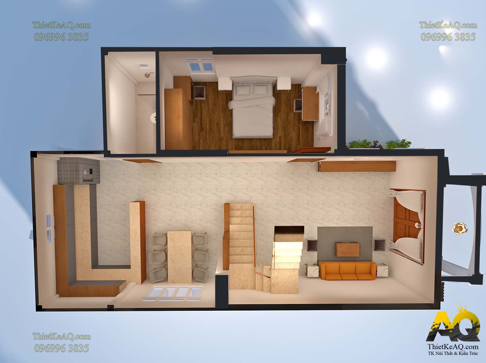 Thiết kế nội thất phong cách thiết kế nhà cấp 4 có gác lững 3