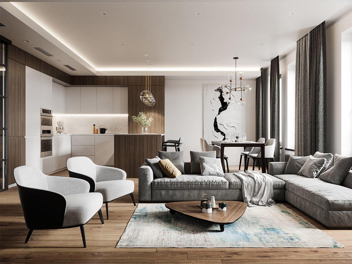 Thiết kế nội thất trong phong cách thiết kế nhà phố 3 tầng đẹp và chất 4