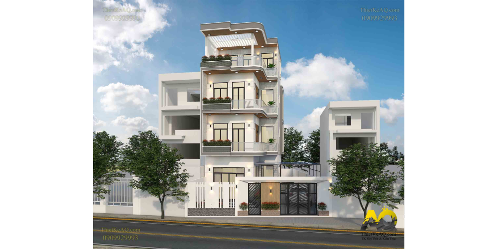 Nhà Phố 4 Tầng Hiện Đại (7.9x11.1) - Anh Tuấn (Hóc Môn)