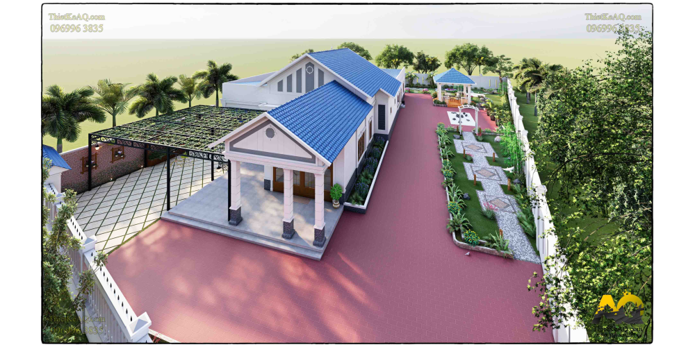 Nhà mái Thái sân vườn siêu rộng (10,5x39) - Chị Chi (Long Hải)