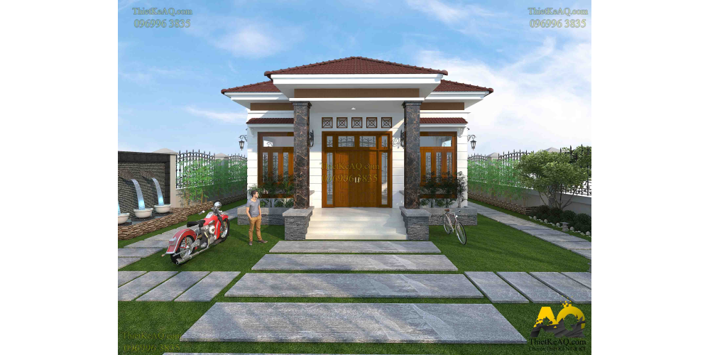 Nhà vườn mái Nhật (15x10) - Chị Giàu (Đồng Nai)