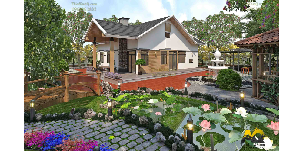 Biệt thự vườn mái Thái siêu đẹp 3000m2 - Anh Ân (Long An)