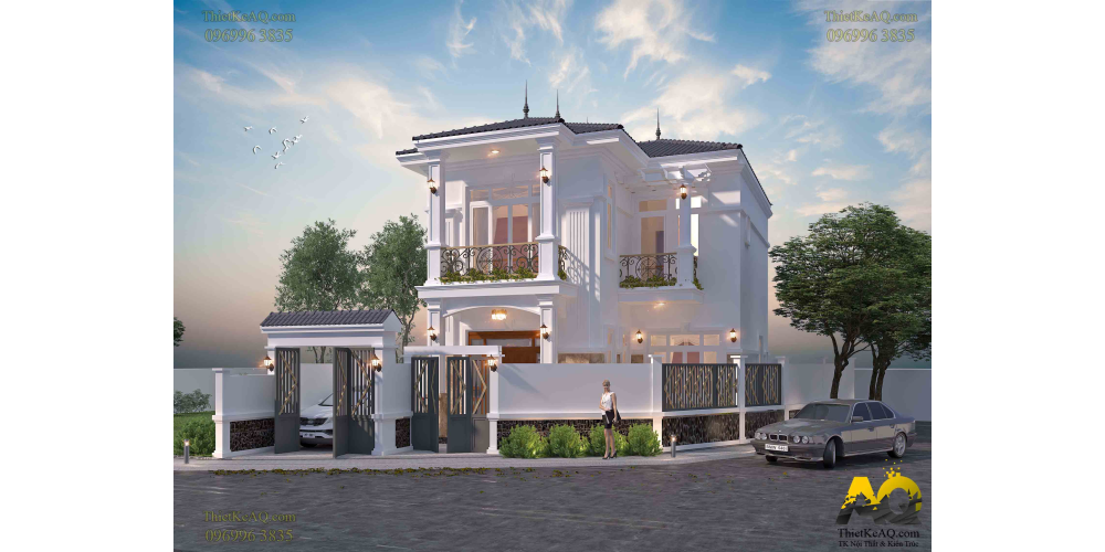 Nhà mái Nhật tân cổ điển 2 tầng của chị Thu- Hà Nội (7.9x12.4)