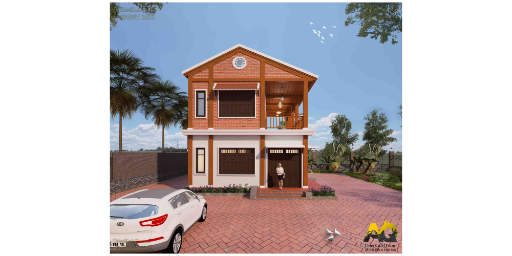 Mẫu nhà bằng gỗ sân vườn (7,2x12,8) - Anh Chiến (Nghệ An)