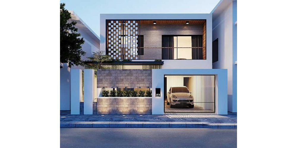 Những mẫu nhà 2 tầng mái bằng mặt tiền 10m