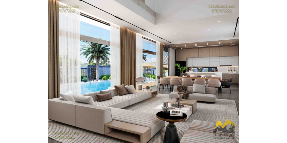 Thiết kế nội thất Villa 2 tầng hiện đại, sang trọng 