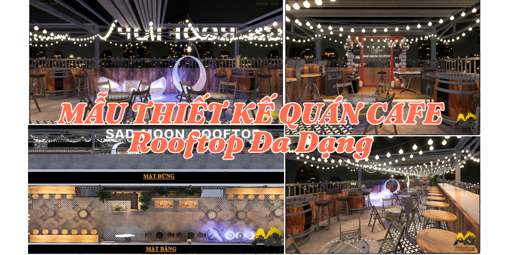 thiết kế quán rooftop cà phê