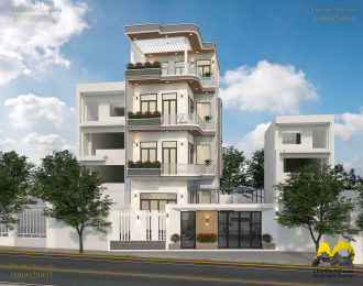 Nhà Phố 4 Tầng Hiện Đại (7.9x11.1) - Anh Tuấn (Hóc Môn)