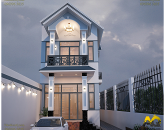 Các mẫu nhà 2 tầng mái Thái mặt tiền 5m