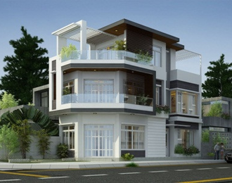Những mẫu nhà phố 2 mặt tiền lô góc đẹp năm 2024
