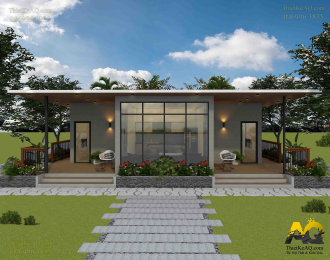 Thiết kế nhà cấp 4 hiện đại cho anh Bằng ở Cà NA (8x10)