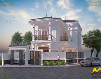 Nhà mái Nhật tân cổ điển 2 tầng của chị Thu- Hà Nội (7.9x12.4)