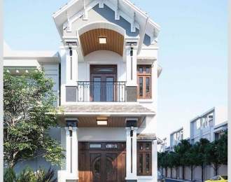 Nhũng mẫu nhà 2 tầng mái Thái mặt tiền 5m