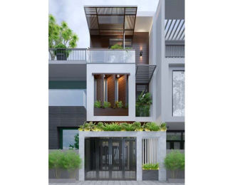 Nhà phố kết hợp cây xanh hiện đại mát xanh