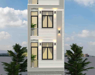 Thiết kế kiến trúc 3D nhà 3.7x11