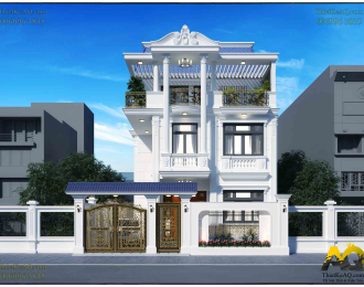 Biệt thự tân cổ điển mái Mansard của anh Hiền - Vĩnh Long(10x18)