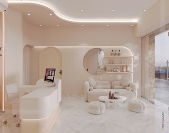 Thiết Kế Thẩm Mỹ Viện Tone Trắng Chủ Đạo