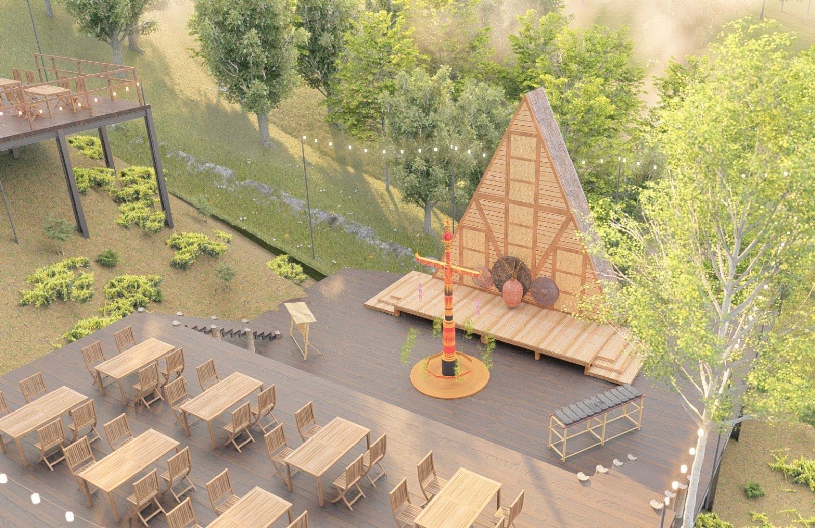 Thiết kế quán cafe chiều tà, bình yên, ấm áp gần gửi thiên nhiên 2