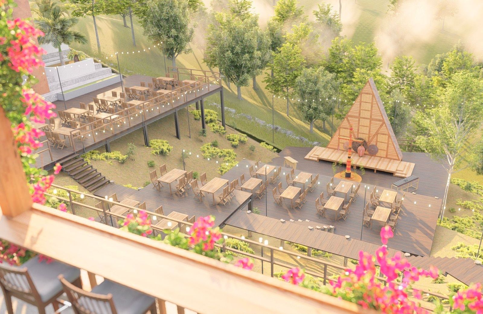 Thiết kế quán cafe chiều tà, bình yên, ấm áp gần gửi thiên nhiên 5